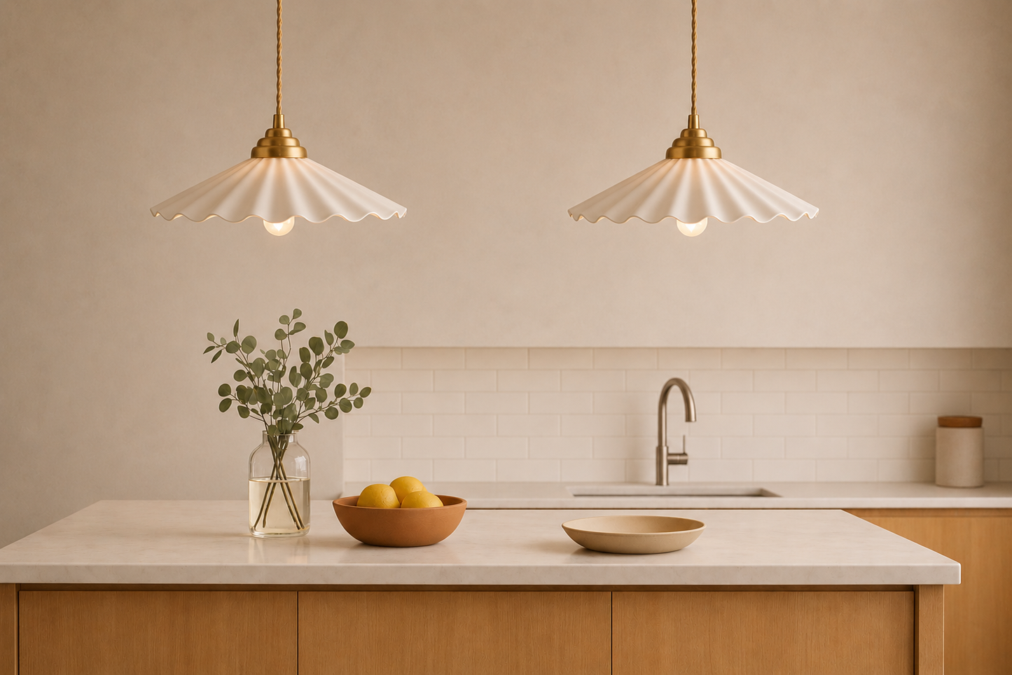 Mashal Designs wave design Ceramic Kitchen island Pendant Light