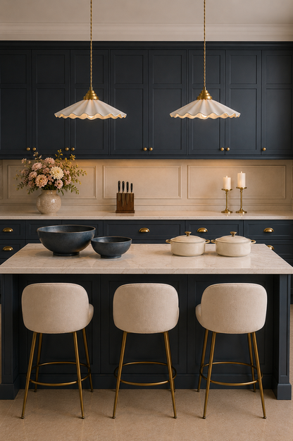 Wave Style Ceramic Pendant Light – Minimalist Farmhouse Hanging Lamp