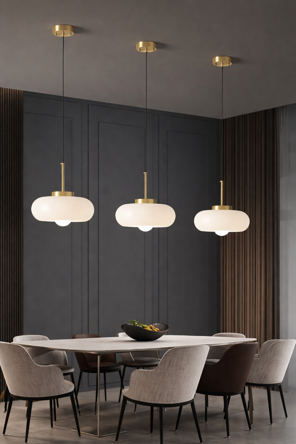 White pendant light for dining room farmhouse and modern style