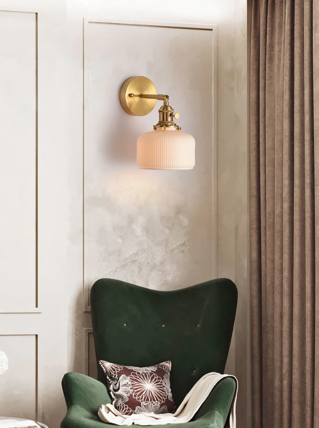 Swing Arm Ceramic Wall Sconce, Vintage Ceramic Light